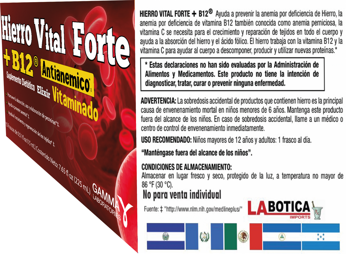 Hierro Vital Forte + B12 - 15 Count